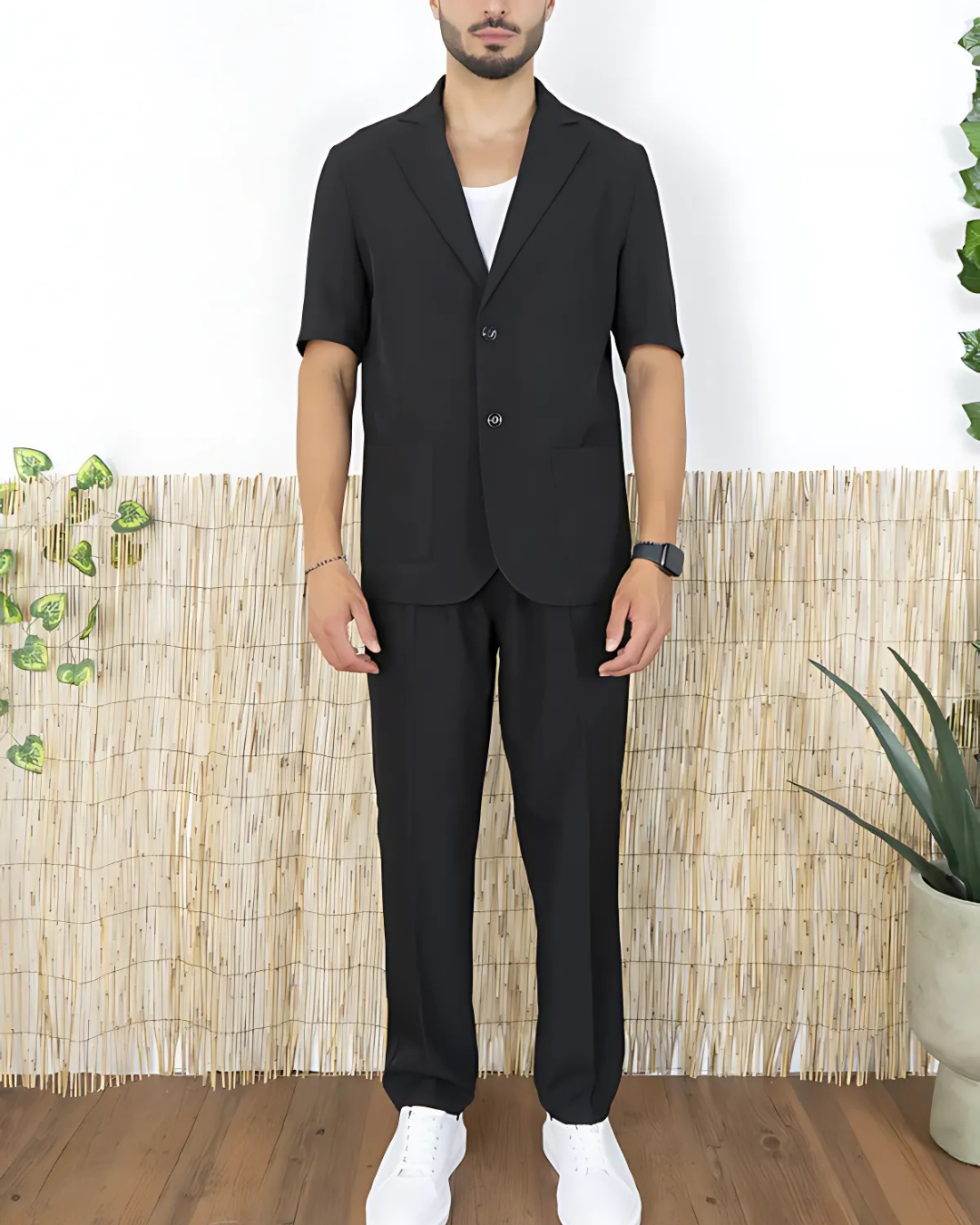 Conjunto Casual con Camisa Manga Corta y Pantalón para Hombre