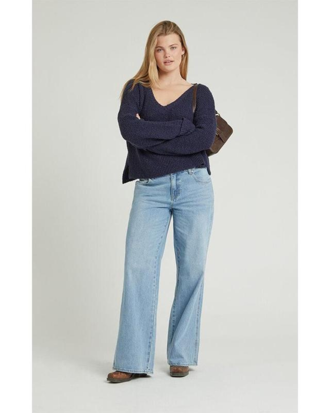 Pantalón Ancho de Cintura Baja para Mujer