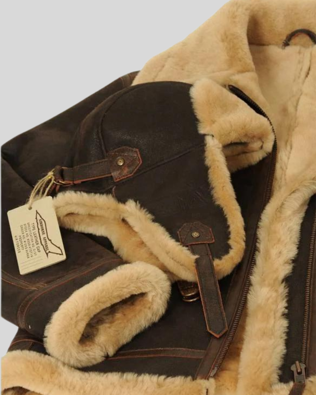 Chaqueta Aviador para Hombres en Cuero y Felpa