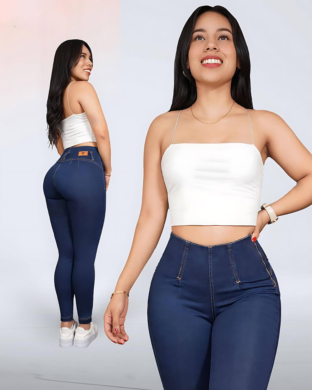 Jeans Tiro Alto Levanta Glúteos