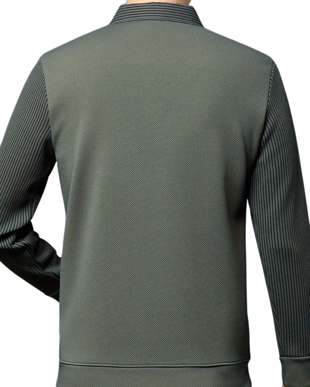 Camisa de Dos Piezas con Cuello Falso a Rayas para Hombres