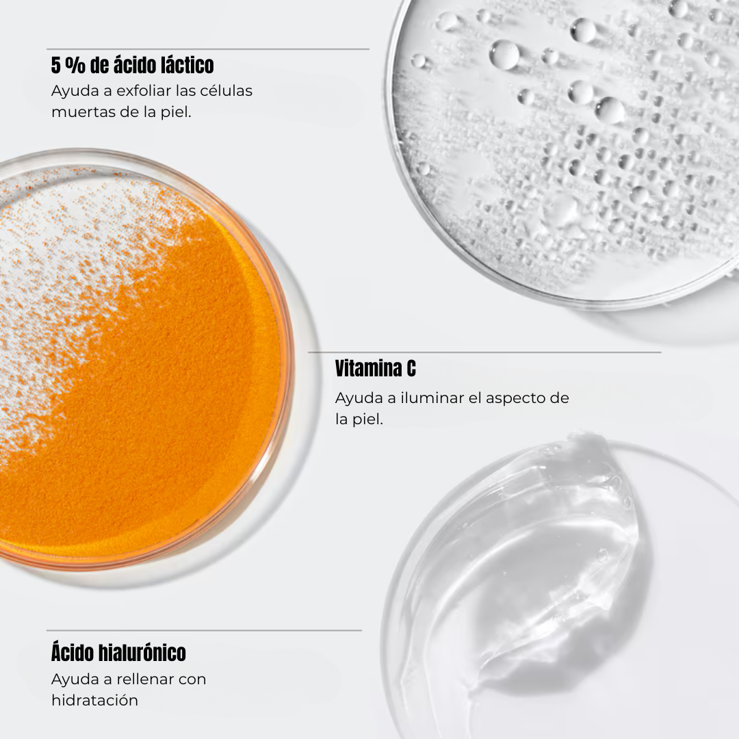 Sérum Iluminador con Ácido Hialurónico, Vitamina C y AHA que Hidrata Profundamente (OFERTA 2X1)