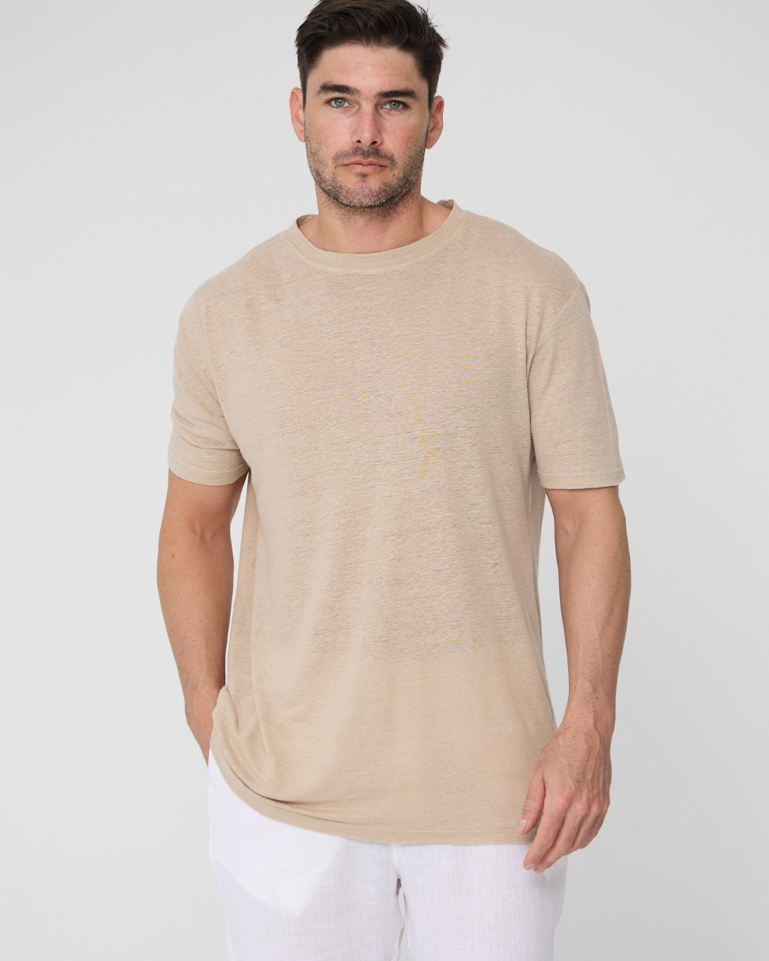 Camiseta Oversized de Lino con Cuello Redondo (OFERTA 2x1)