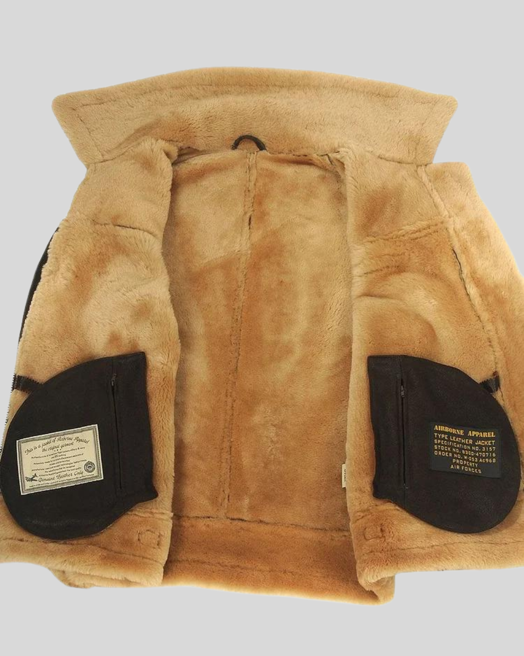 Chaqueta Aviador para Hombres en Cuero y Felpa
