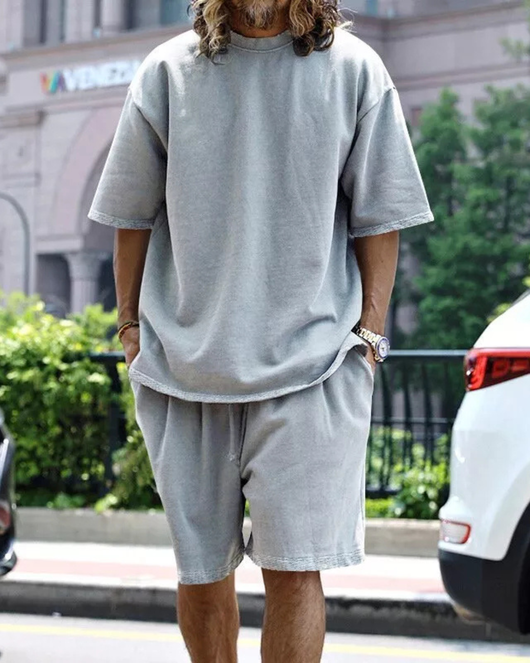 Conjunto Deportivo Casual de Estilo Suelto y Monocromático