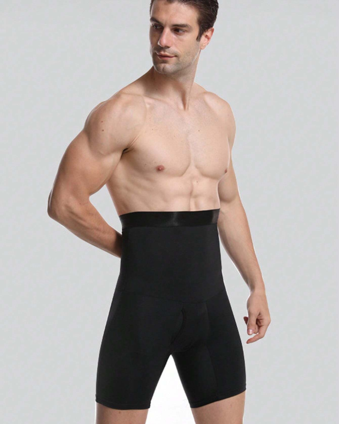Ropa Interior Abdominal de Doble Capa y Cintura Alta para Hombre