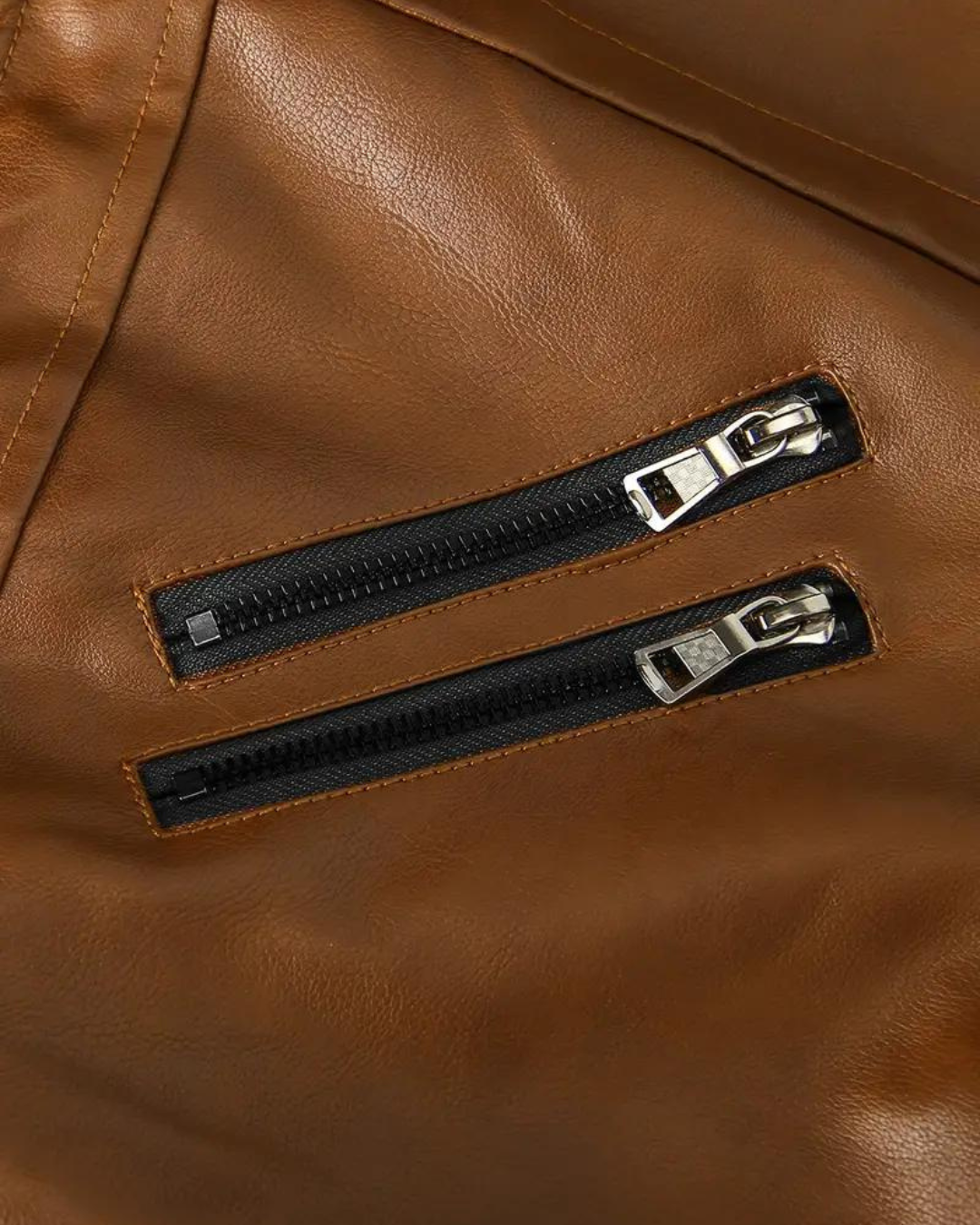 Chaqueta de Cuero con Capucha para Hombre®