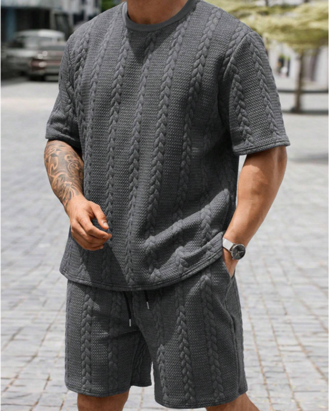 Conjunto de Textura Urbana para Hombre Estilo Moderno y Cómodo