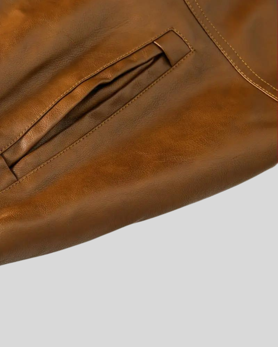 Chaqueta de Cuero con Capucha para Hombre®