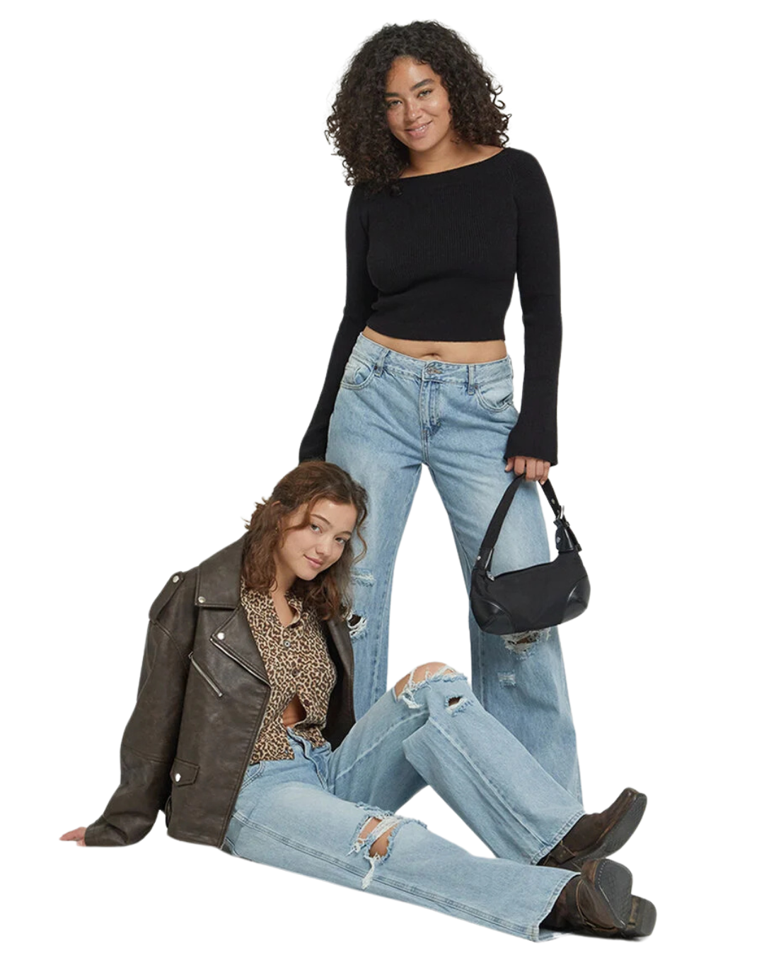 Pantalón de Corte Recto para Mujer con Efecto Desgastado y Rasgaduras Modernas