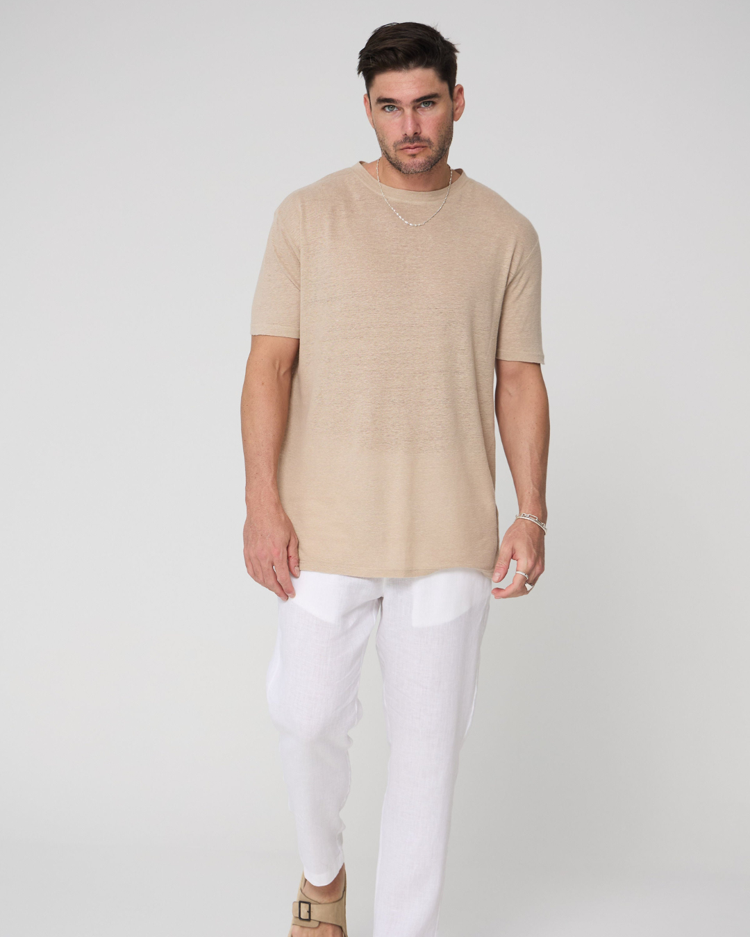 Camiseta Oversized de Lino con Cuello Redondo (OFERTA 2x1)