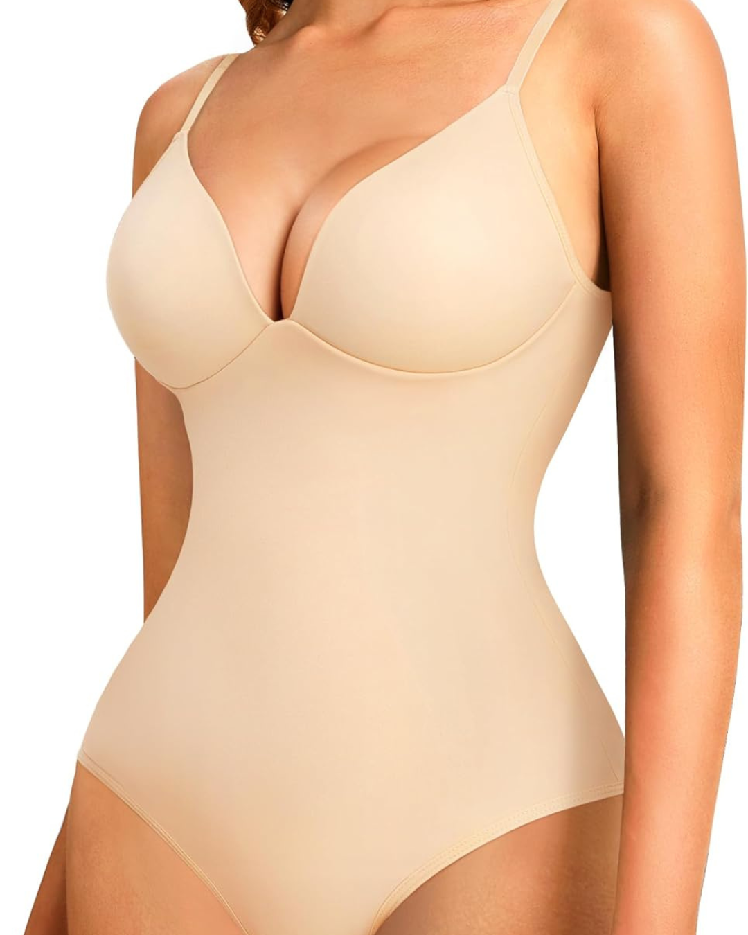 Body Reductor con Cuello en V y Control del Vientre