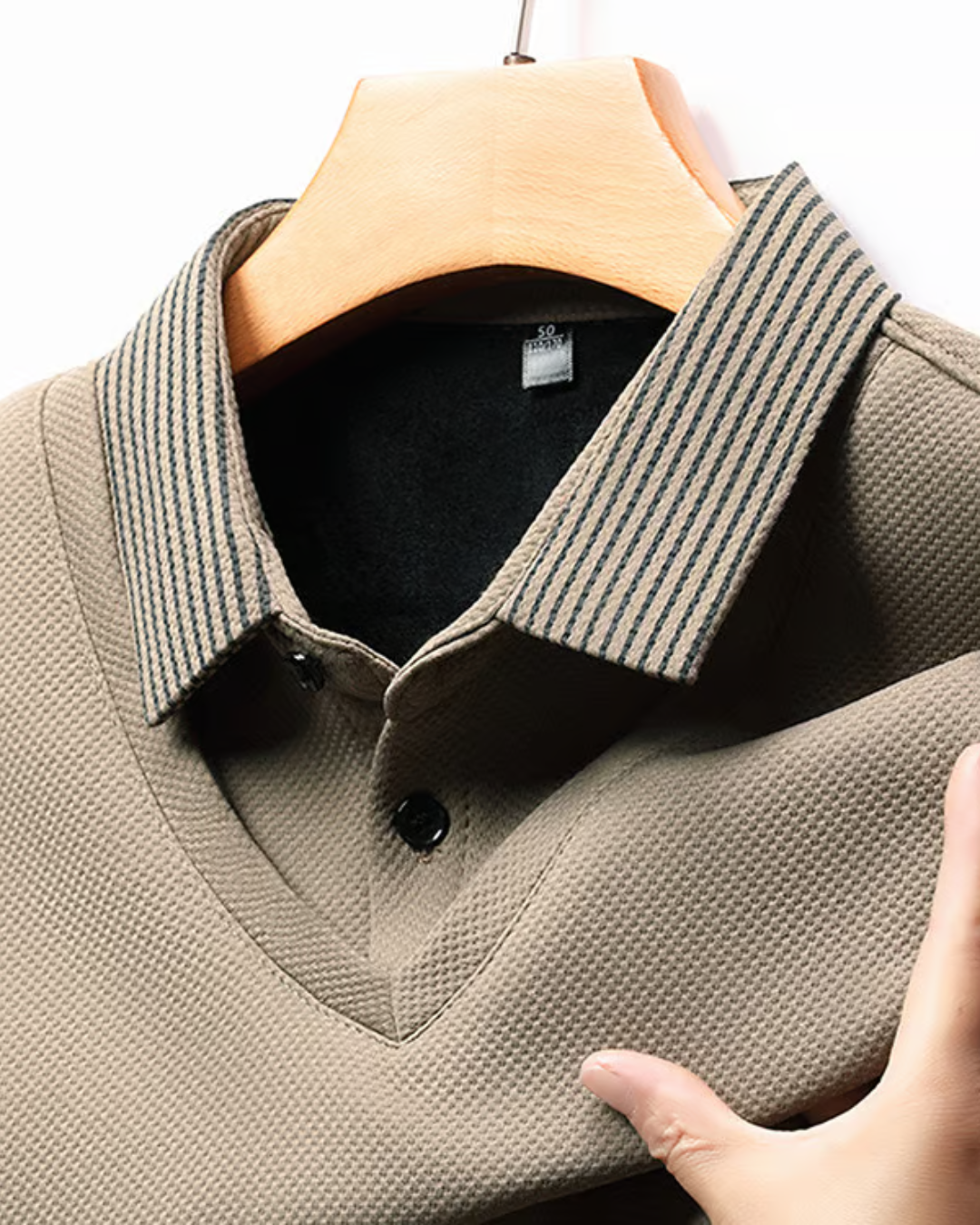 Camisa de Dos Piezas con Cuello Falso a Rayas para Hombres