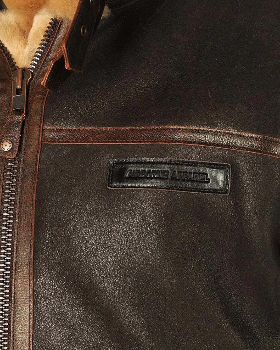 Chaqueta Aviador para Hombres en Cuero y Felpa
