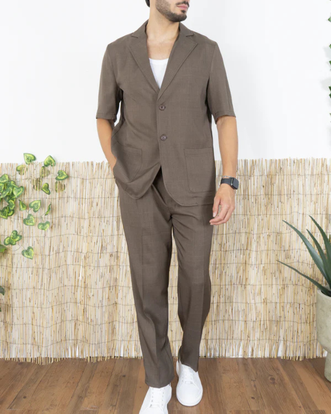 Conjunto Casual con Camisa Manga Corta y Pantalón para Hombre
