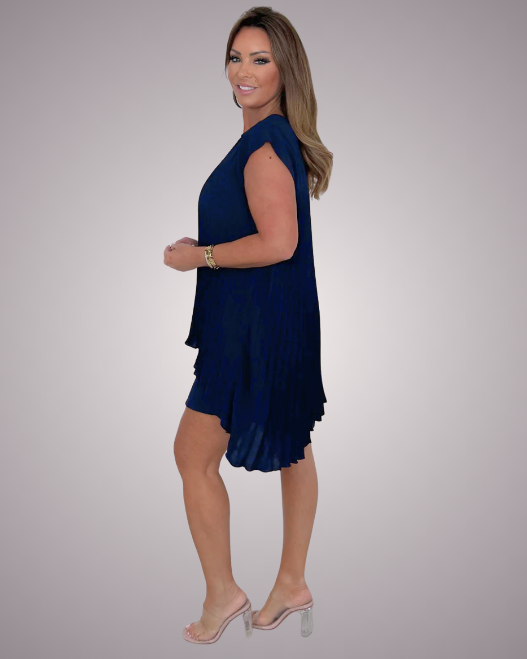 Conjunto fluido plisado con short integrado