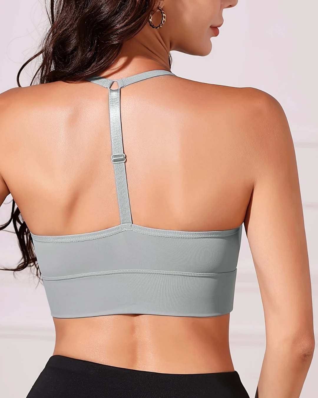 Sujetador deportivo sin costuras con escote halter y tejido elástico (OFERTA 2X1)