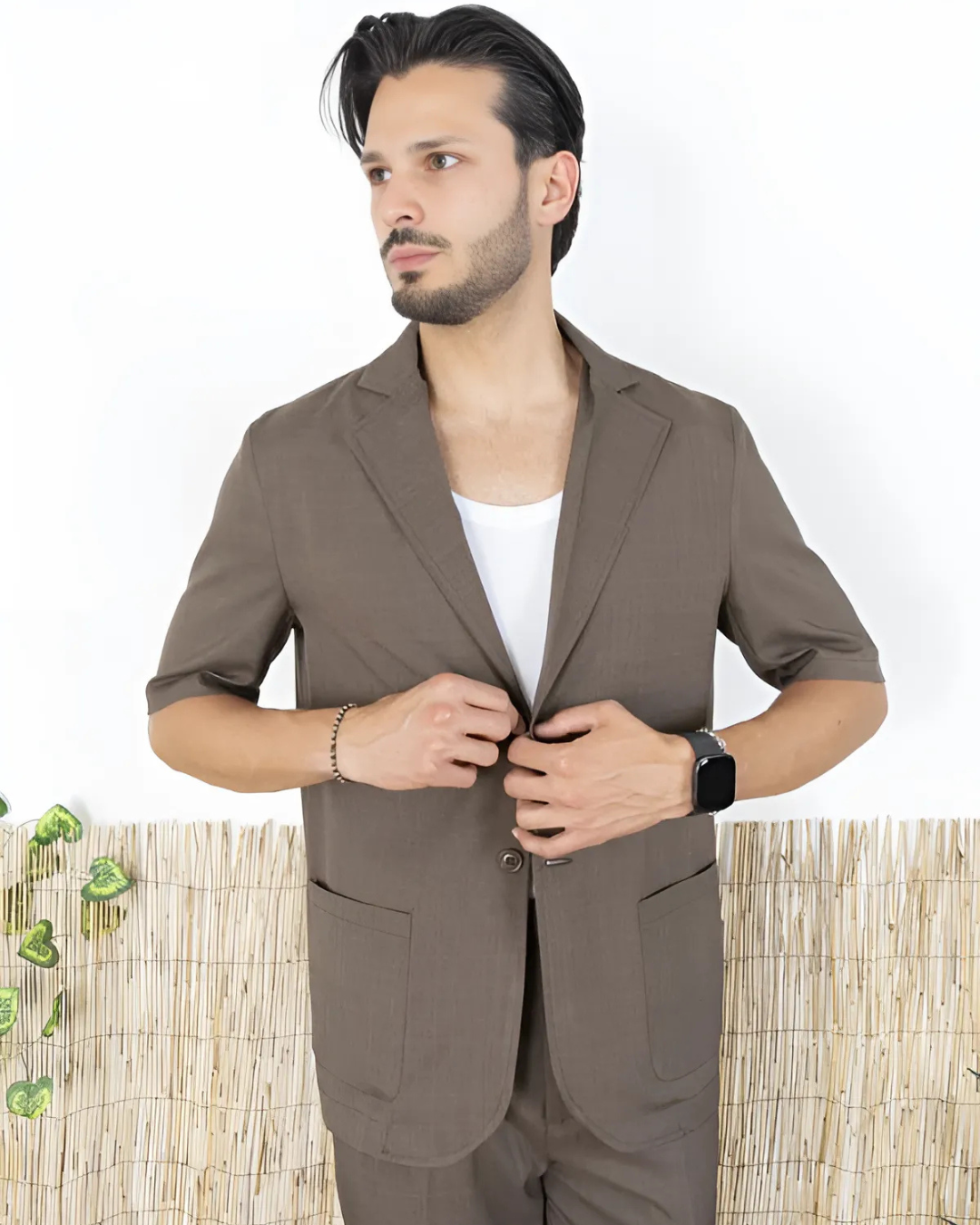 Conjunto Casual con Camisa Manga Corta y Pantalón para Hombre