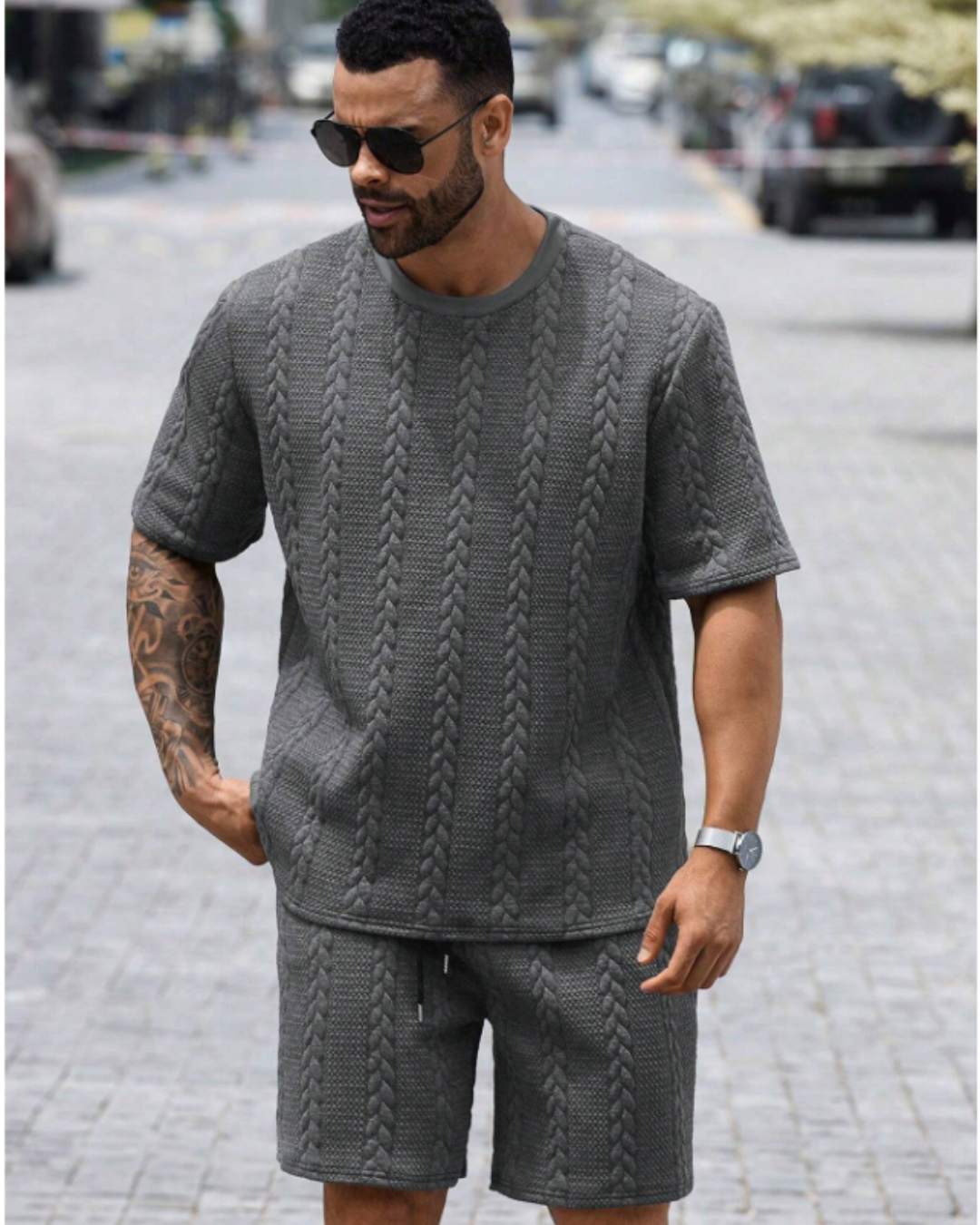Conjunto de Textura Urbana para Hombre Estilo Moderno y Cómodo