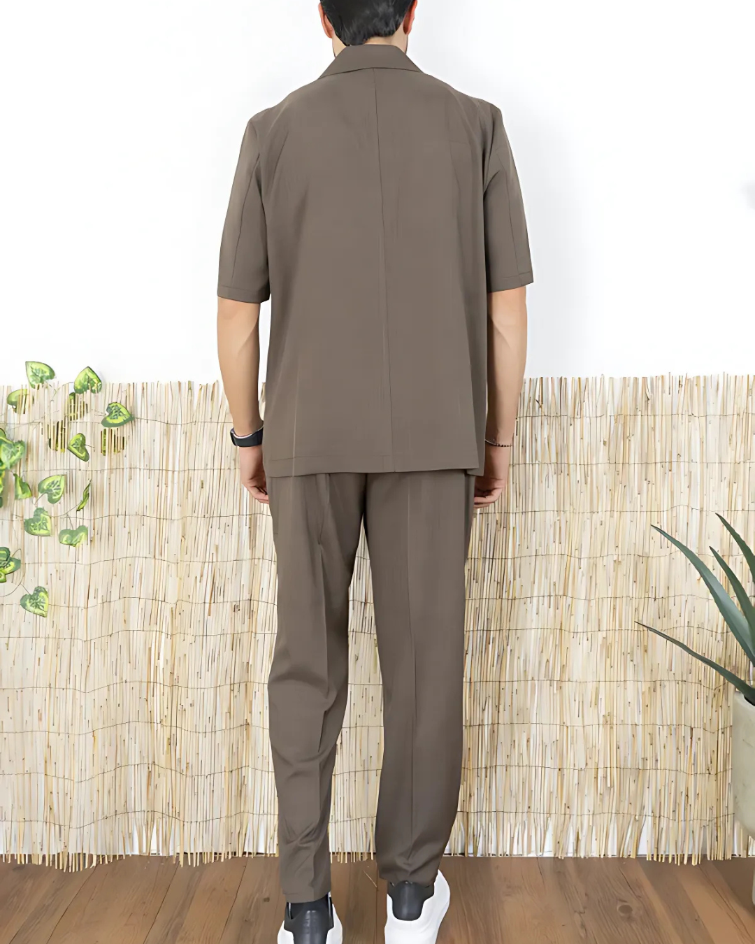 Conjunto Casual con Camisa Manga Corta y Pantalón para Hombre