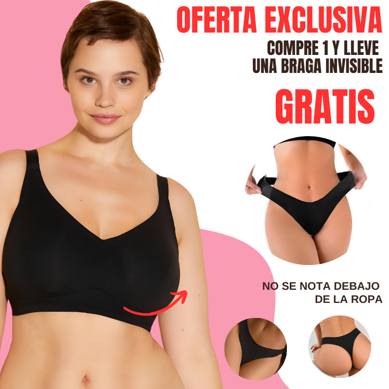 Sujetador sin Aros para Tallas Grandes Super Invisible + Braga GRATIS