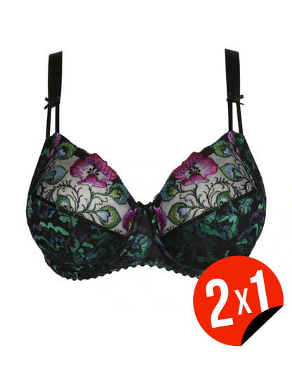 Sujetador de encaje con aros para mayor comodidad (OFERTA 2X1)