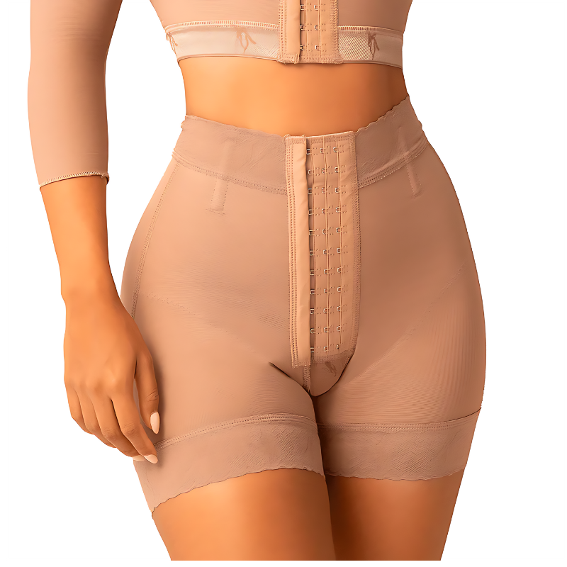 Faja Short Moldeador con Realce de Glúteos y Broches Delantero