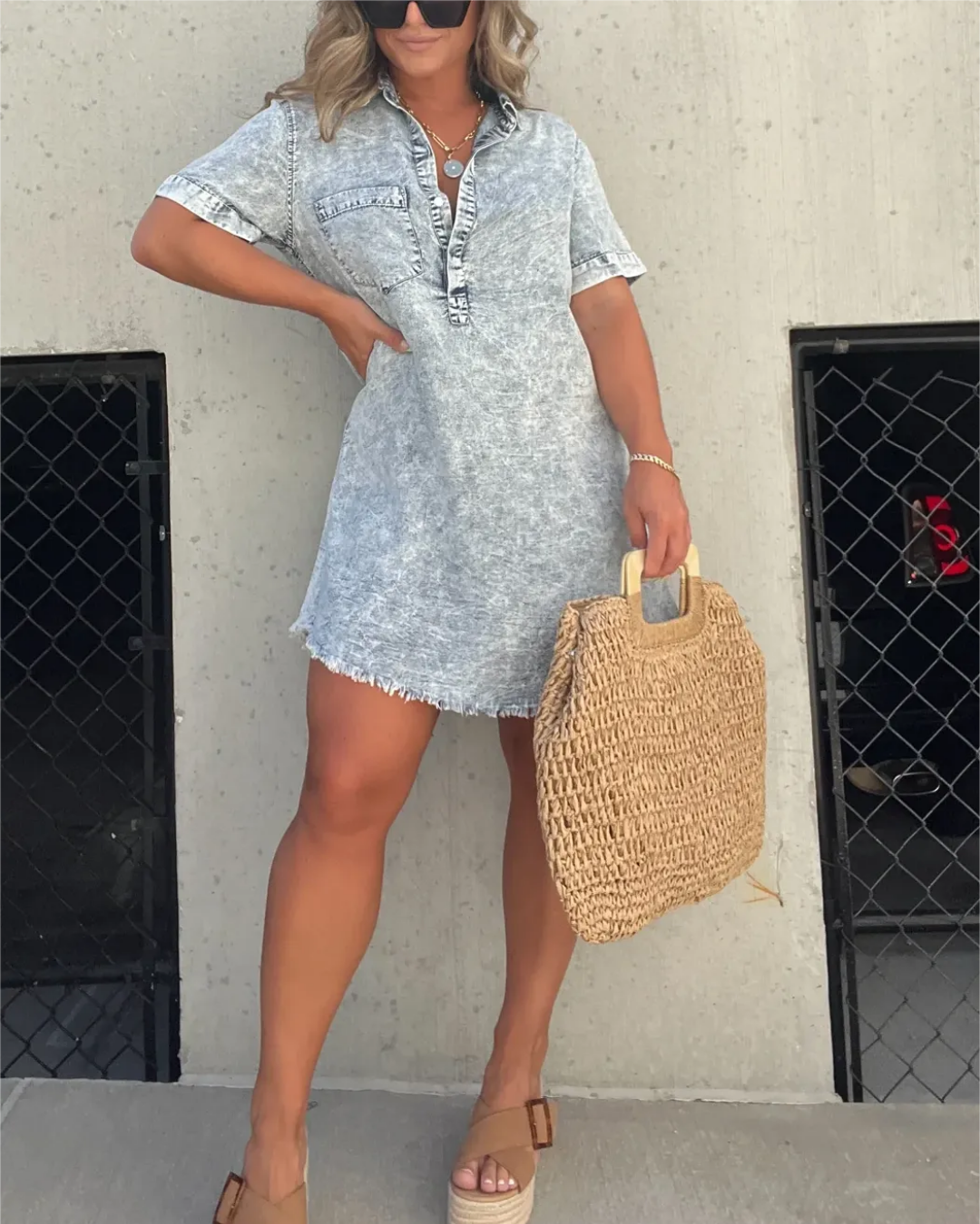 Vestido Camisero Lavado para mujer