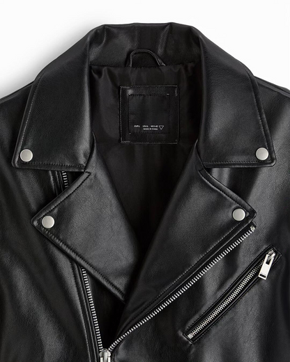 Chaqueta Clásica de Cuero con Solapa para Hombres®