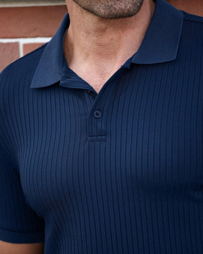 Camisa Clásica de Hombre con Cuello Alto y Tejido con Textura