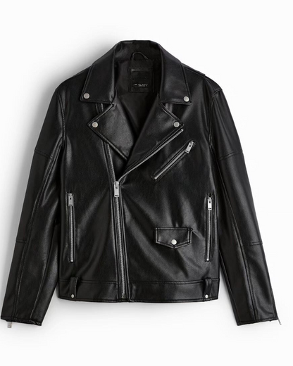 Chaqueta Clásica de Cuero con Solapa para Hombres®