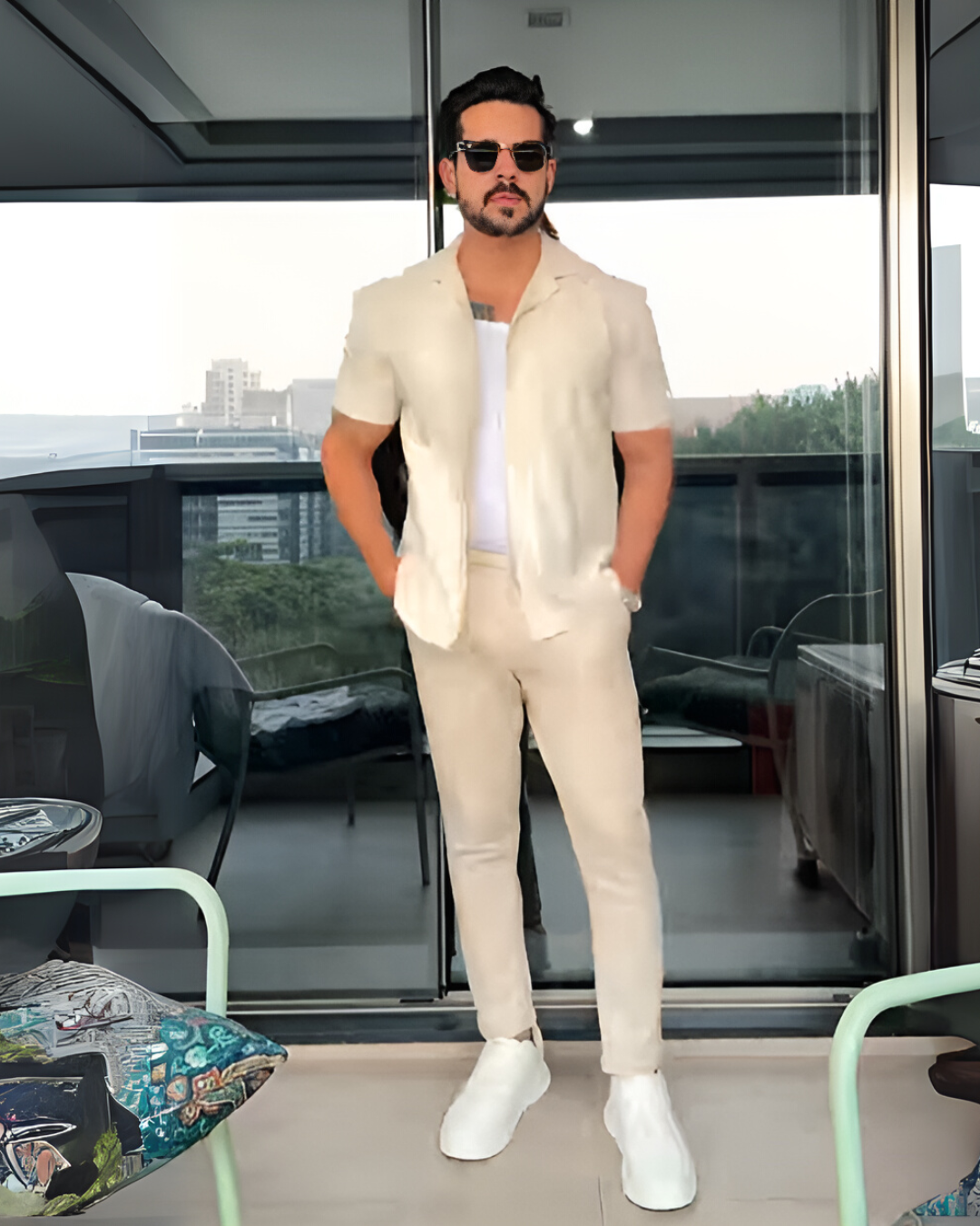 Conjunto de Camisa Manga Corta y Pantalón para Hombre
