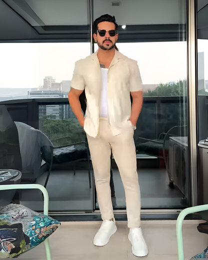 Conjunto de Camisa Manga Corta y Pantalón para Hombre