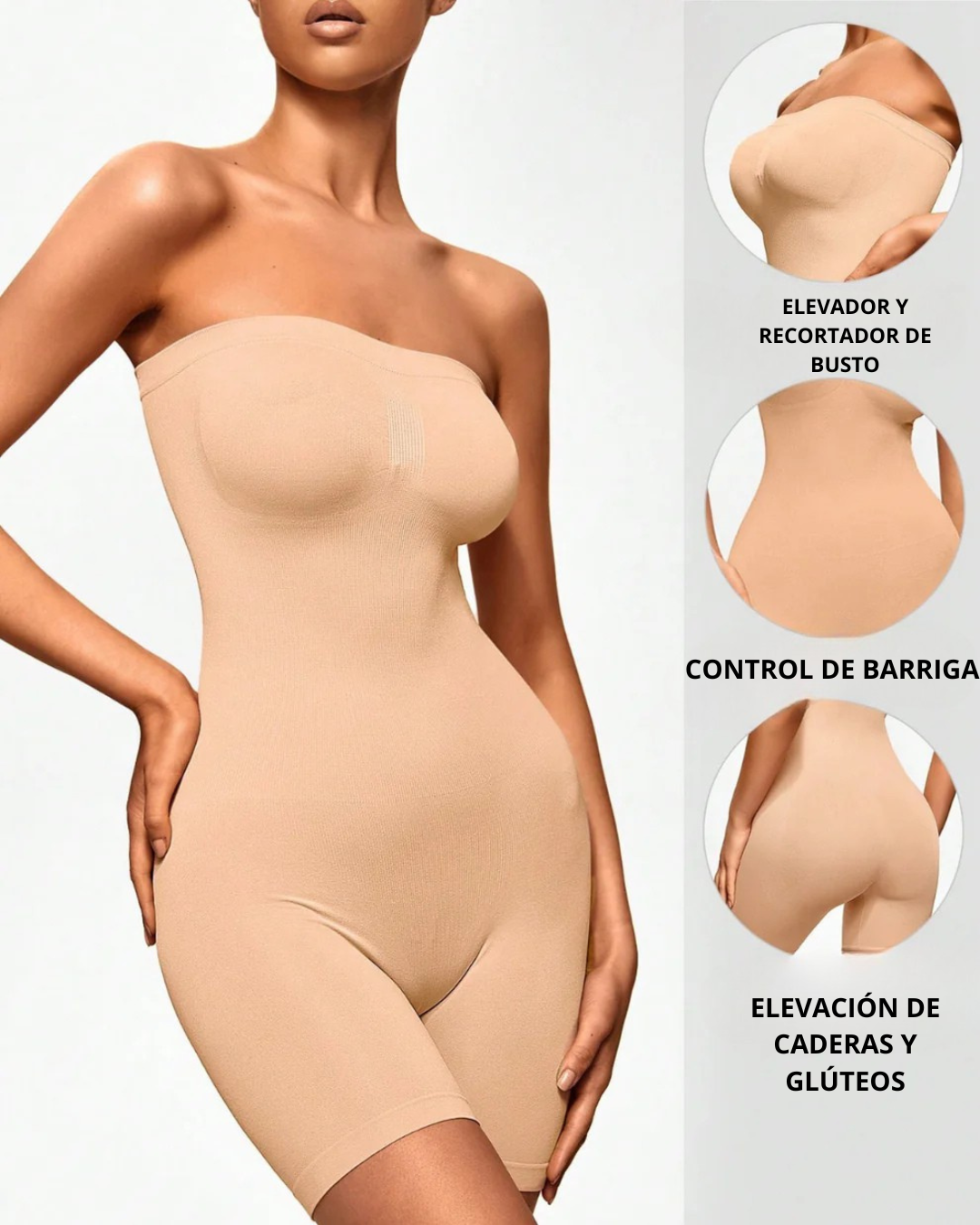 Faja Reductora sin Costuras para Mujer con Tirantes Extraíbles