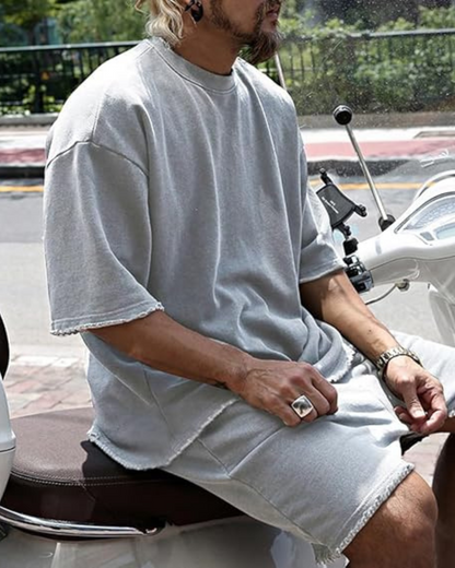 Conjunto Deportivo Casual de Estilo Suelto y Monocromático