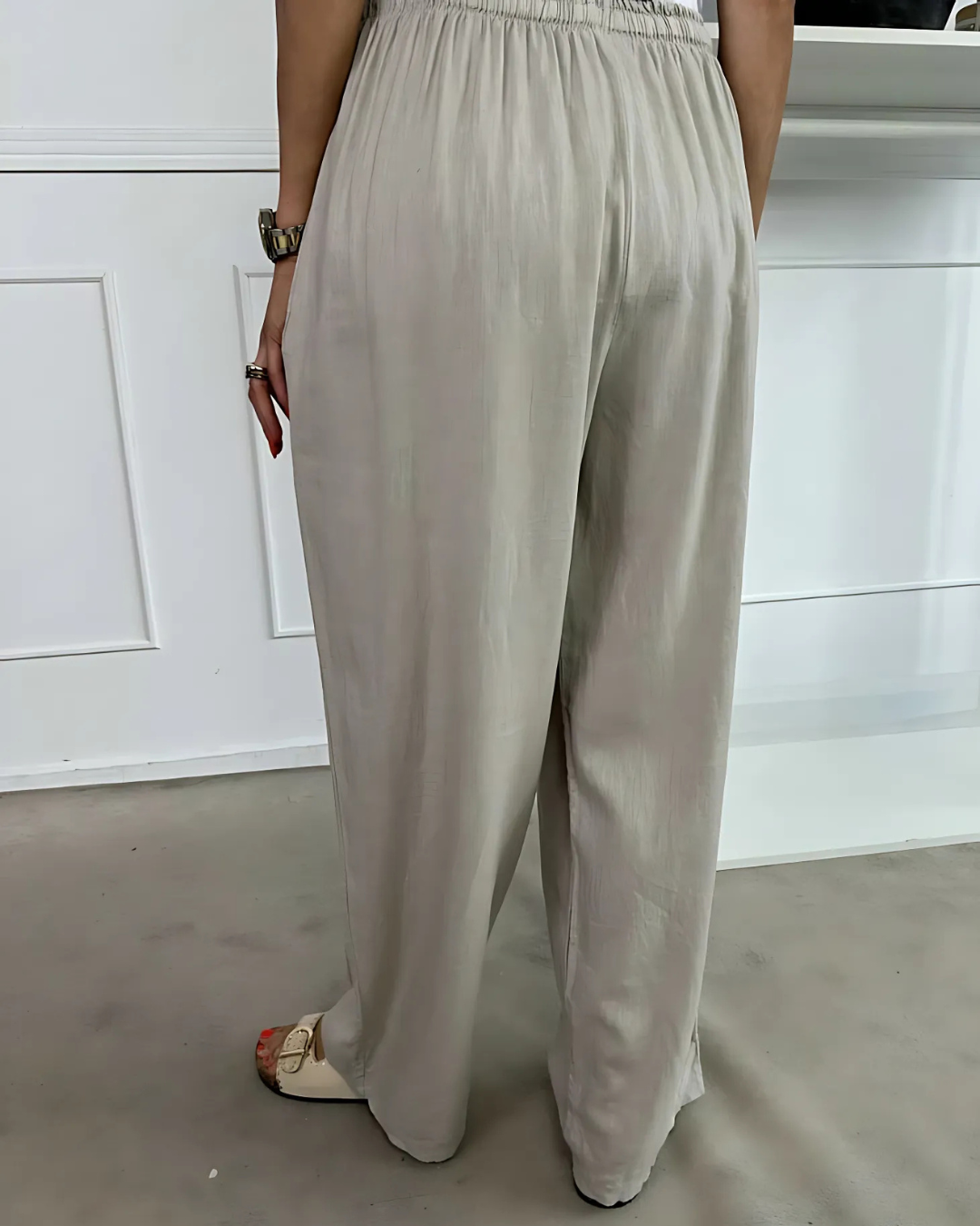 Pantalón Holgado de Cintura Ajustable para Mujer