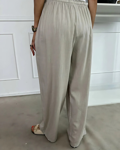 Pantalón Holgado de Cintura Ajustable para Mujer