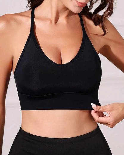 Sujetador deportivo sin costuras con escote halter y tejido elástico (OFERTA 2X1)