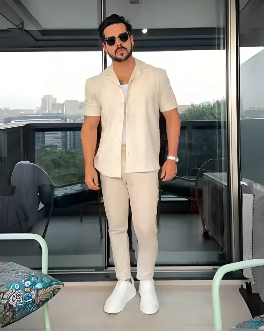 Conjunto de Camisa Manga Corta y Pantalón para Hombre