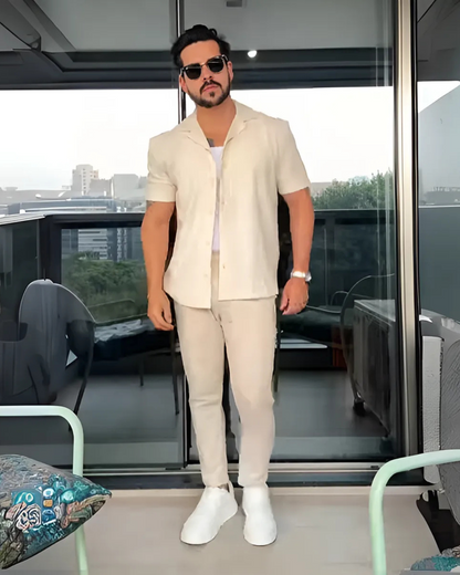 Conjunto de Camisa Manga Corta y Pantalón para Hombre