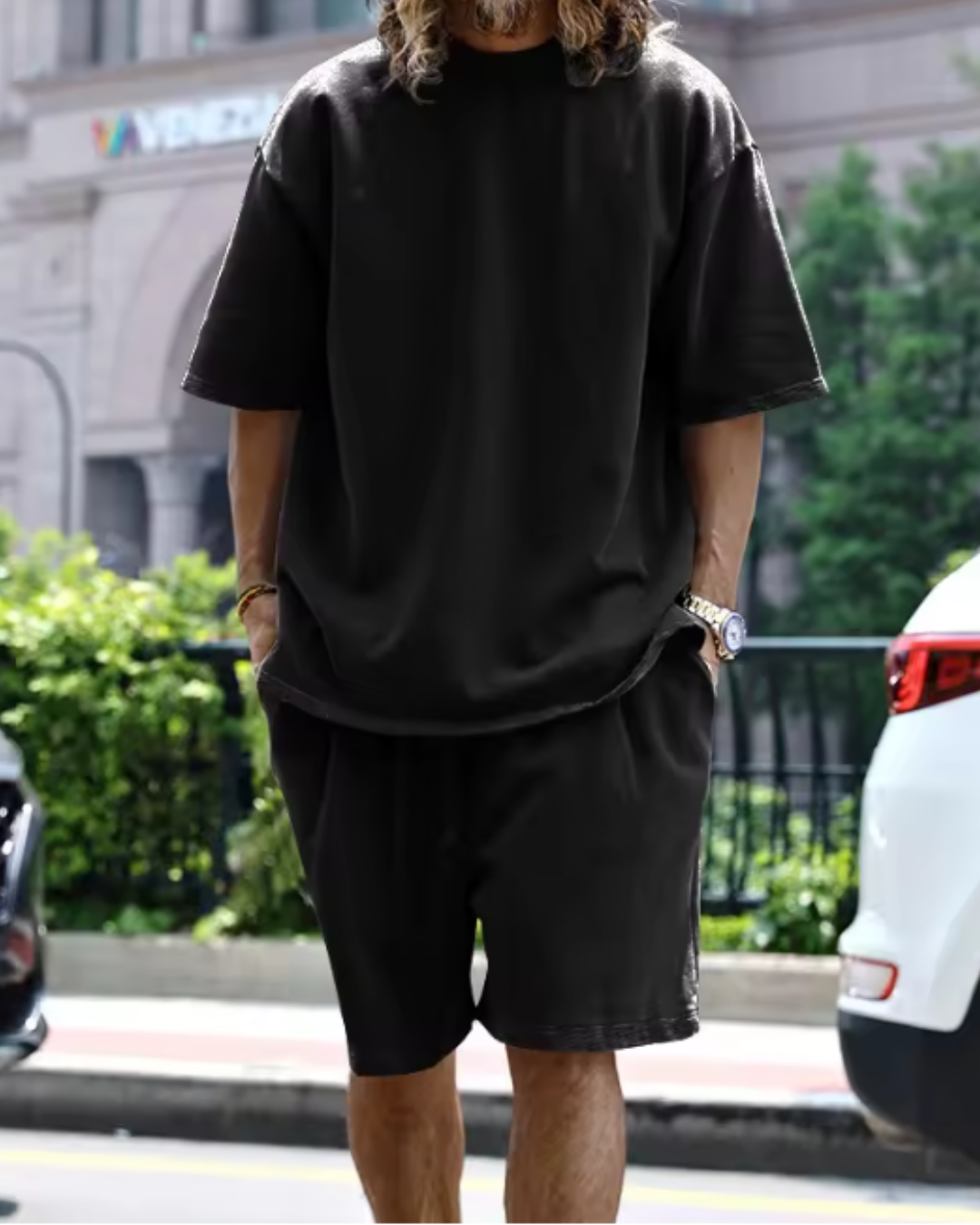 Conjunto Casual de 2 Piezas con Camiseta Manga Corta y Short para Hombre