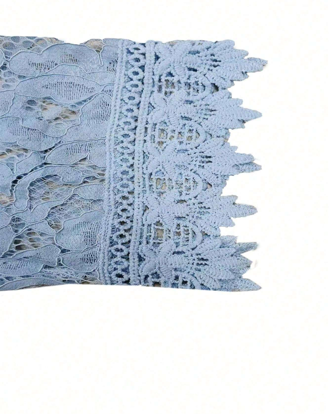 Vestido Elegante de Encaje Calado sin Tirantes para Mujer