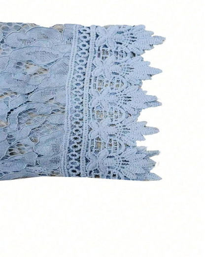 Vestido Elegante de Encaje Calado sin Tirantes para Mujer