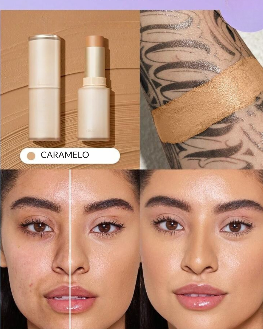 Base de Maquillaje Mate en Barra de Cobertura Total  (OFERTA 2X1)