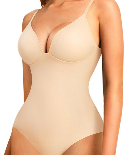 Body Reductor con Cuello en V y Control del Vientre