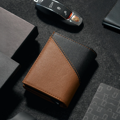Billetera con Protección RFID y Expulsor Automático de Tarjetas