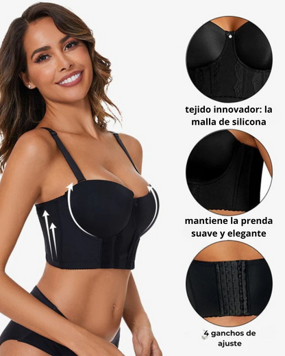 Sujetador Ancho sin Tirantes con Diseño de Encaje