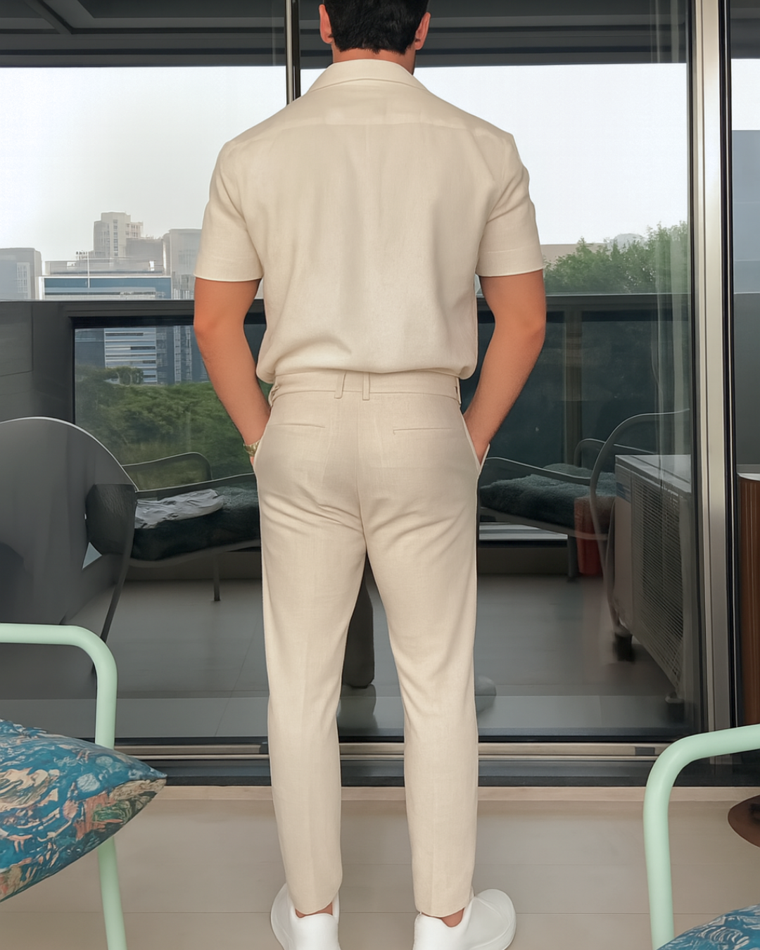 Conjunto de Camisa Manga Corta y Pantalón para Hombre