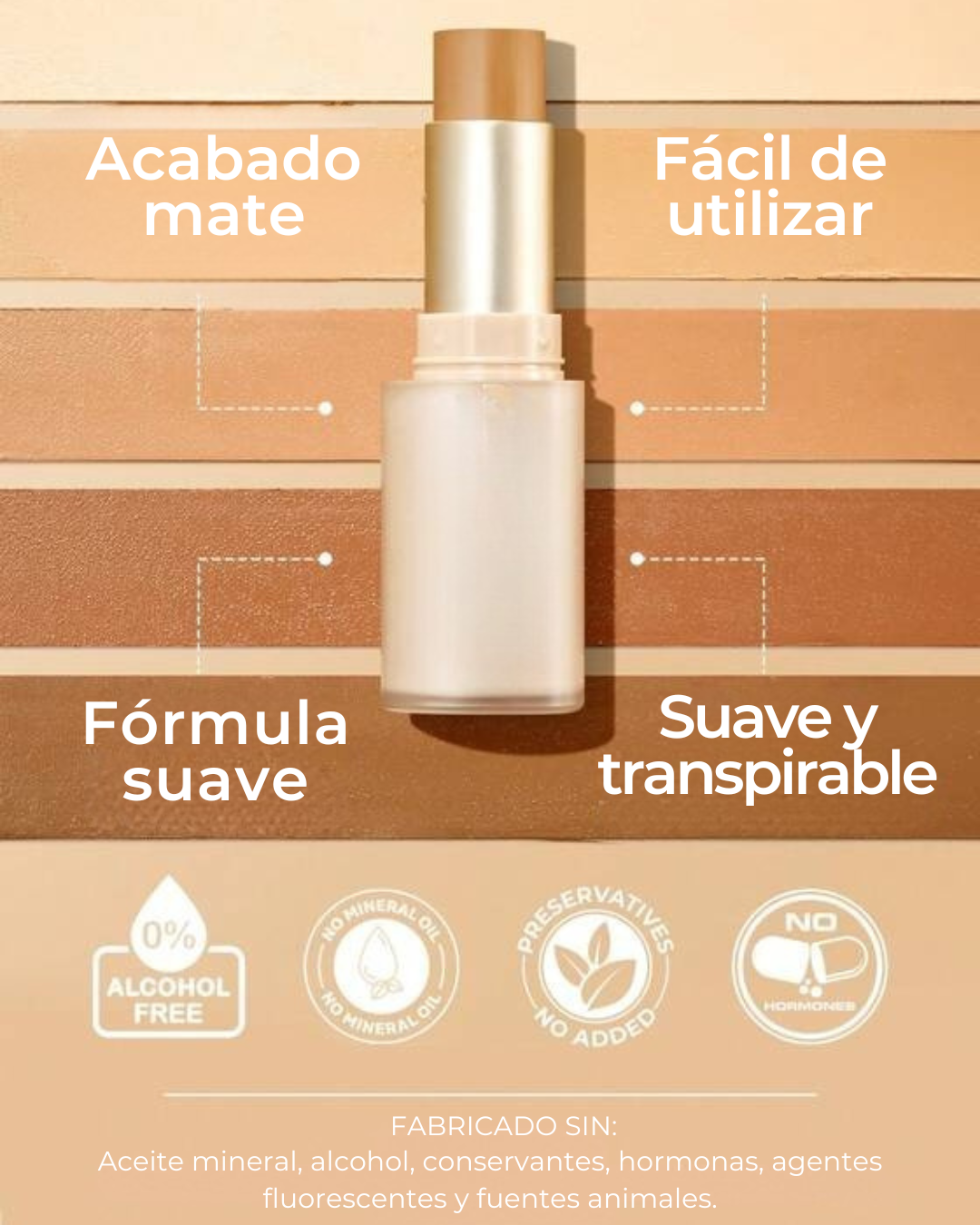 Base de Maquillaje Mate en Barra de Cobertura Total  (OFERTA 2X1)